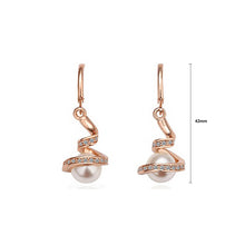 Load image into Gallery viewer, Fashion Earrings with White Austrian Element Crystal and Fashion Pearls