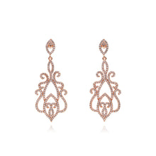Load image into Gallery viewer, Retro Pattern Earrings with White Austrian Element Crystal
