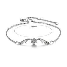 Load image into Gallery viewer, Simple Angel Wings Bracelet with White Austrian Element Crystal