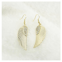 Load image into Gallery viewer, Fashion Angel Wing Earrings with White Austrian Element Crystal