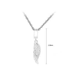 925 Sterling Silver Angel Wing Pendant with Necklace - Glamorousky