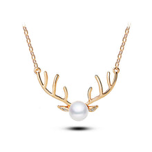 Load image into Gallery viewer, Cute Elk Necklace with White Fashion Pearl