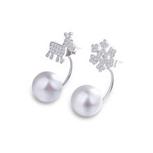 Load image into Gallery viewer, 925 Sterling Silver Deer Snow Earrings with Fashion Pearls