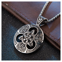 Load image into Gallery viewer, Irish Concentric Knot Round Stainless Steel Pendant with Necklace