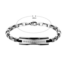 Load image into Gallery viewer, Fashion Black Stainless Steel Bracelet with White Cubic Zircon