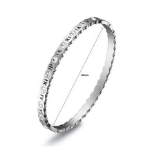 Load image into Gallery viewer, Simple Roman Digital Stainless Steel Bangle