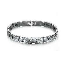 Load image into Gallery viewer, Heart Shaped Stainless Steel Bracelet with White Austrian Element Crystal
