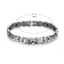 Load image into Gallery viewer, Heart Shaped Stainless Steel Bracelet with White Austrian Element Crystal