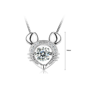 925 Sterling Silver Zodiac Mouse Pendant with Necklace