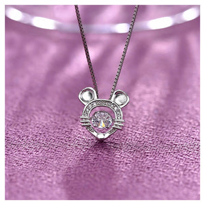 925 Sterling Silver Zodiac Mouse Pendant with Necklace