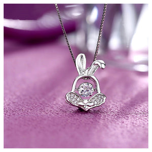 925 Sterling Silver Zodiac Rabbit Pendant with Necklace