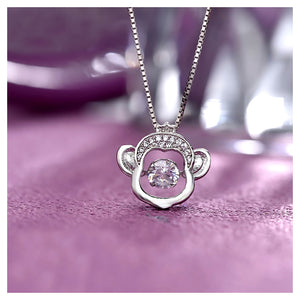 925 Sterling Silver Zodiac Monkey Pendant with Necklace
