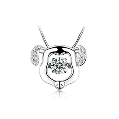 925 Sterling Silver Zodiac Dog Pendant with Necklace