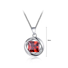 Load image into Gallery viewer, 925 Sterling Silver January Birthday Pendant with Red Cubic Zircon and Necklace