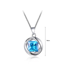 Load image into Gallery viewer, 925 Sterling Silver March Birthday Stone Pendant with Blue Cubic Zircon and Necklace
