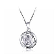 Load image into Gallery viewer, 925 Sterling Silver April Birthday Stone Pendant with White Cubic Zircon and Necklace - Glamorousky