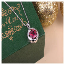 Load image into Gallery viewer, 925 Sterling Silver July Birthday Stone Pendant with Red Cubic Zircon and Necklace