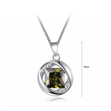 Load image into Gallery viewer, 925 Sterling Silver August Birthday Stone Pendant with Green Cubic Zircon and Necklace - Glamorousky