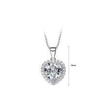 Load image into Gallery viewer, April Birthday Stone Heart Pendant with White Cubic Zircon and Necklace