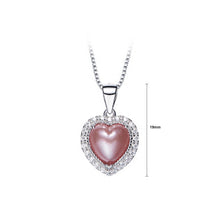 Load image into Gallery viewer, July Birthday Stone Pink Heart Pendant with Cubic Zircon and Necklace