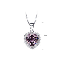 Load image into Gallery viewer, November Birthday Stone Heart Pendants with Purple Cubic Zircon and Necklace