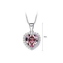 Load image into Gallery viewer, December Birthday Stone Heart Pendant with Pink Cubic Zircon and Necklace