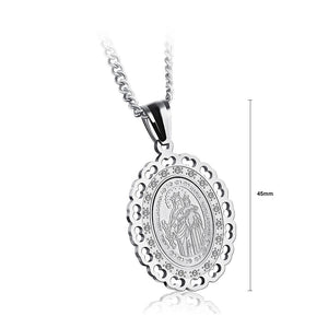 Christian Virgin Mary Stainless Steel Pendant with Necklace