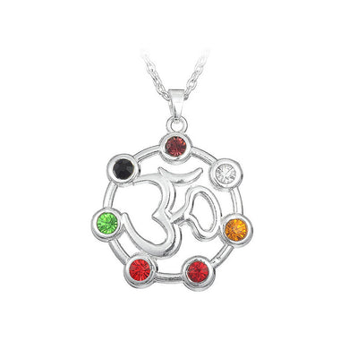 Fashion Hindu Chiffon Pendant with Colorful Austrian Element Crystal and Necklace
