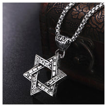 Load image into Gallery viewer, Jewish Hexagrams Titanium Stainless Steel Pendant with Necklace
