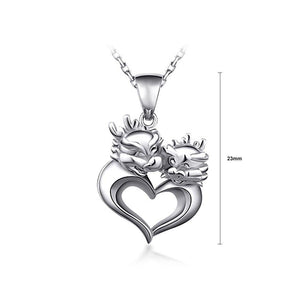 925 Sterling Silver Chinese Zodiac Dragon Pendant with Necklace - Glamorousky