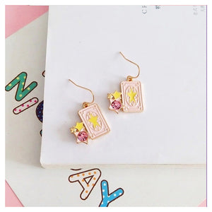 Sweet Cute Pink Tarot Earrings