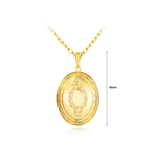 Vintage Oval Frame Pendant with Necklace