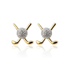 Load image into Gallery viewer, Fashion Golf Men&#39;s Cufflinks with White Austrian Element Crystal