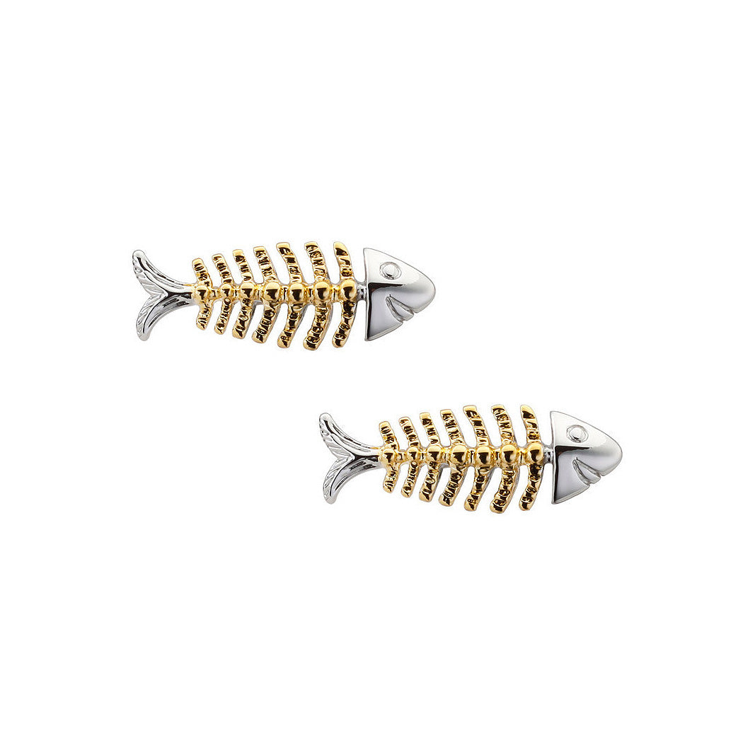 Fashion Golden Fishbone Men's Cufflinks