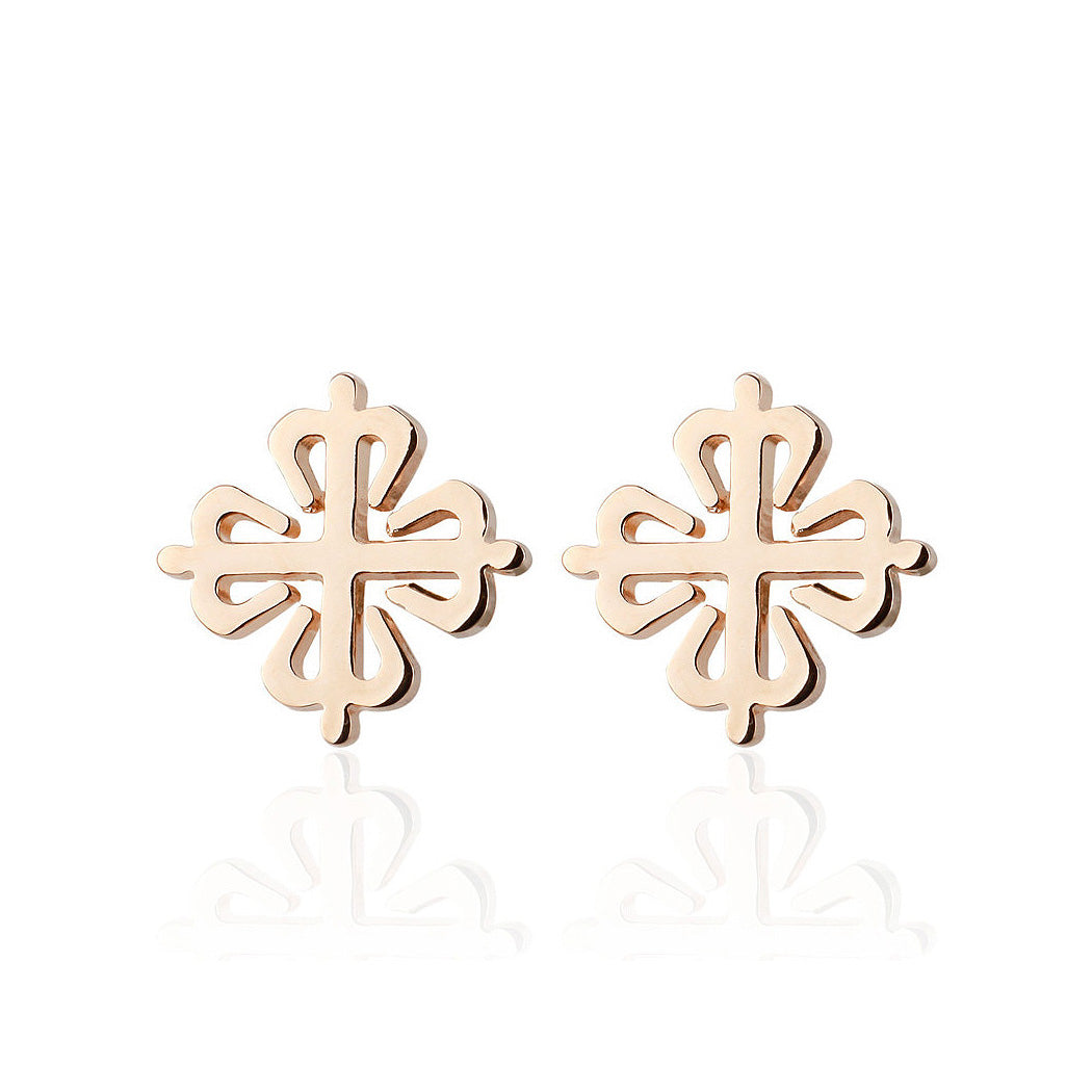Plated Rose Gold Chinese Knot Men's Cufflinks