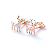 Load image into Gallery viewer, Plated Rose Gold  Elk Cufflinks