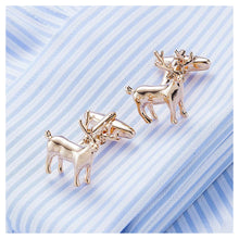 Load image into Gallery viewer, Plated Rose Gold  Elk Cufflinks