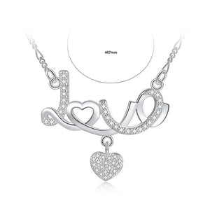 Fashion Love Necklace with White Austrian Element Crystal