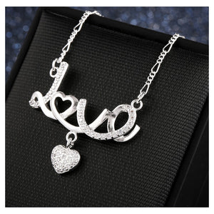 Fashion Love Necklace with White Austrian Element Crystal