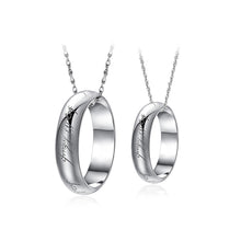 Load image into Gallery viewer, 925 Sterling Silver Couple Rings Pendant with Necklace