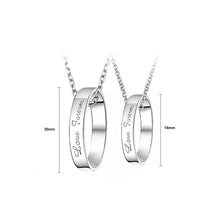 Load image into Gallery viewer, 925 Sterling Silver Ring Couple Pendant with Necklace