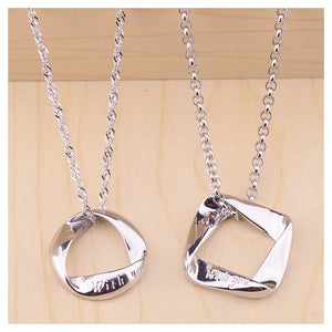 925 Sterling Silver Couple Pendant with Necklace