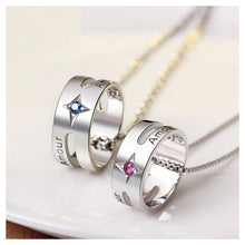 Load image into Gallery viewer, 925 Sterling Silver Ring Couple Pendant with Necklace