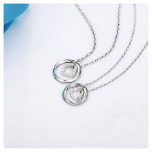Load image into Gallery viewer, 925 Sterling Silver Square Heart-shaped Couple Pendant with  Necklace