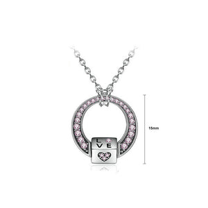 925 Sterling Silver Couple Pendant with Austrian Element Crystal and Necklace