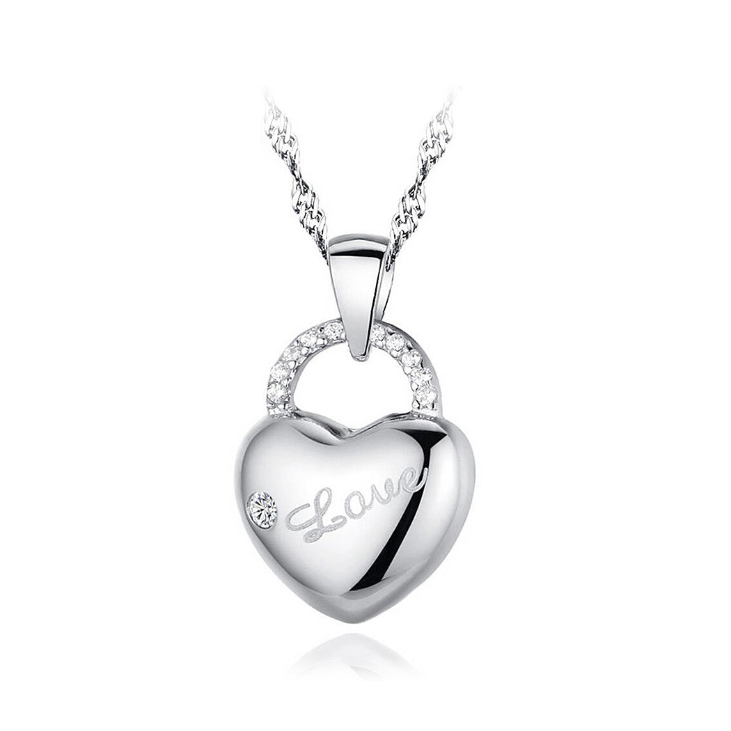 925 Sterling Silver Sweet Heart Pendant with Necklace