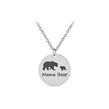 Load image into Gallery viewer, Simple Mother and Child Bear Round Pendant with Necklace