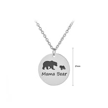 Load image into Gallery viewer, Simple Mother and Child Bear Round Pendant with Necklace