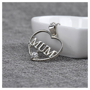 Fashion Hollow Heart Mother Pendant with Necklace