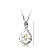 Load image into Gallery viewer, Two-tone Mother Drop Shaped Pendant with White Cubic Zircon and Necklace
